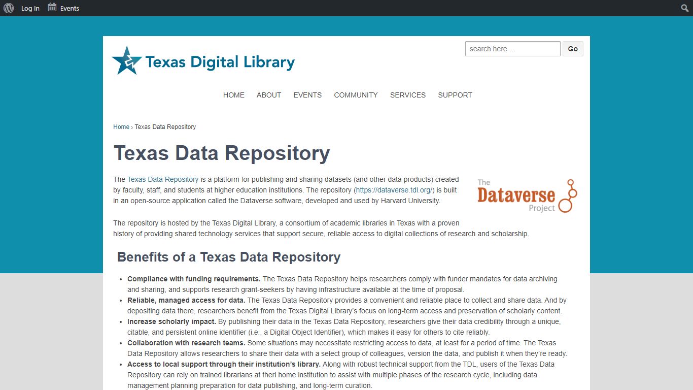 Texas Data Repository | Texas Digital Library - TDL