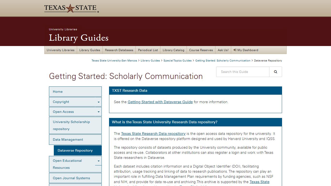 Dataverse Repository - Texas State University